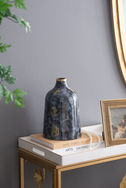 Noir Aurum Art Glass Vase