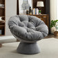 Oversized Papasan Swivel Accent Chair, Grey