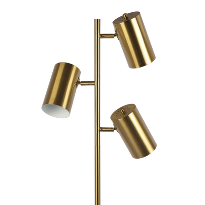 Harmony Brassed Gold Triple Spot Floor Lamp