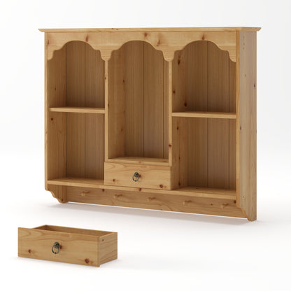 Elodie Scalloped Wood Wall Shelf, Natural Finish