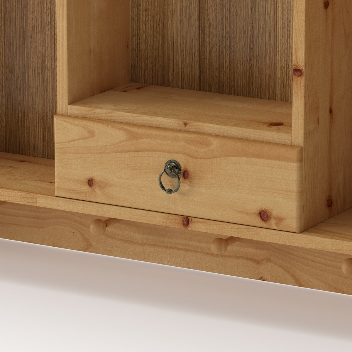 Elodie Scalloped Wood Wall Shelf, Natural Finish