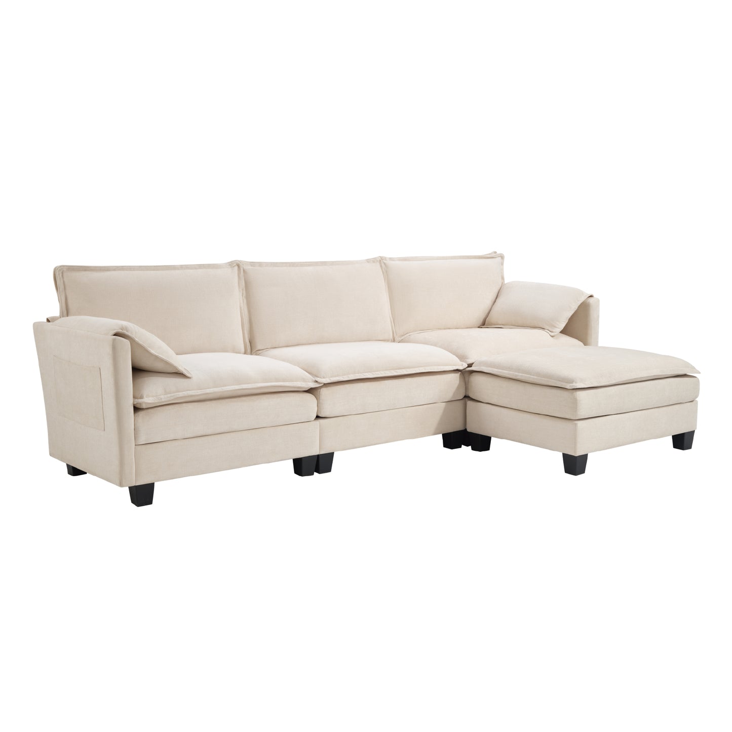 Calder Modular Chaise Sectional Sofa (107") – Beige