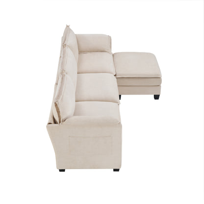 Calder Modular Chaise Sectional Sofa (107") – Beige