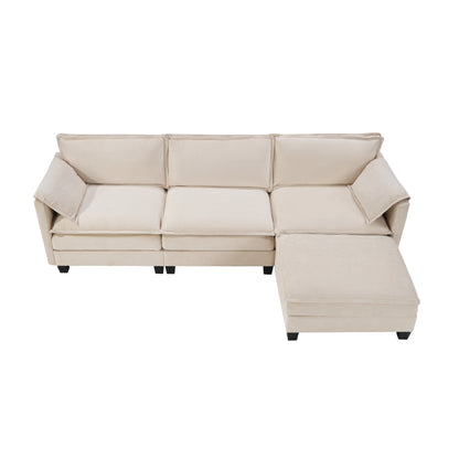 Calder Modular Chaise Sectional Sofa (107") – Beige
