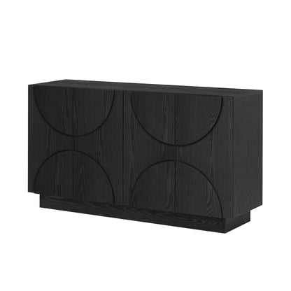 Renzo Sculpted Black Sideboard