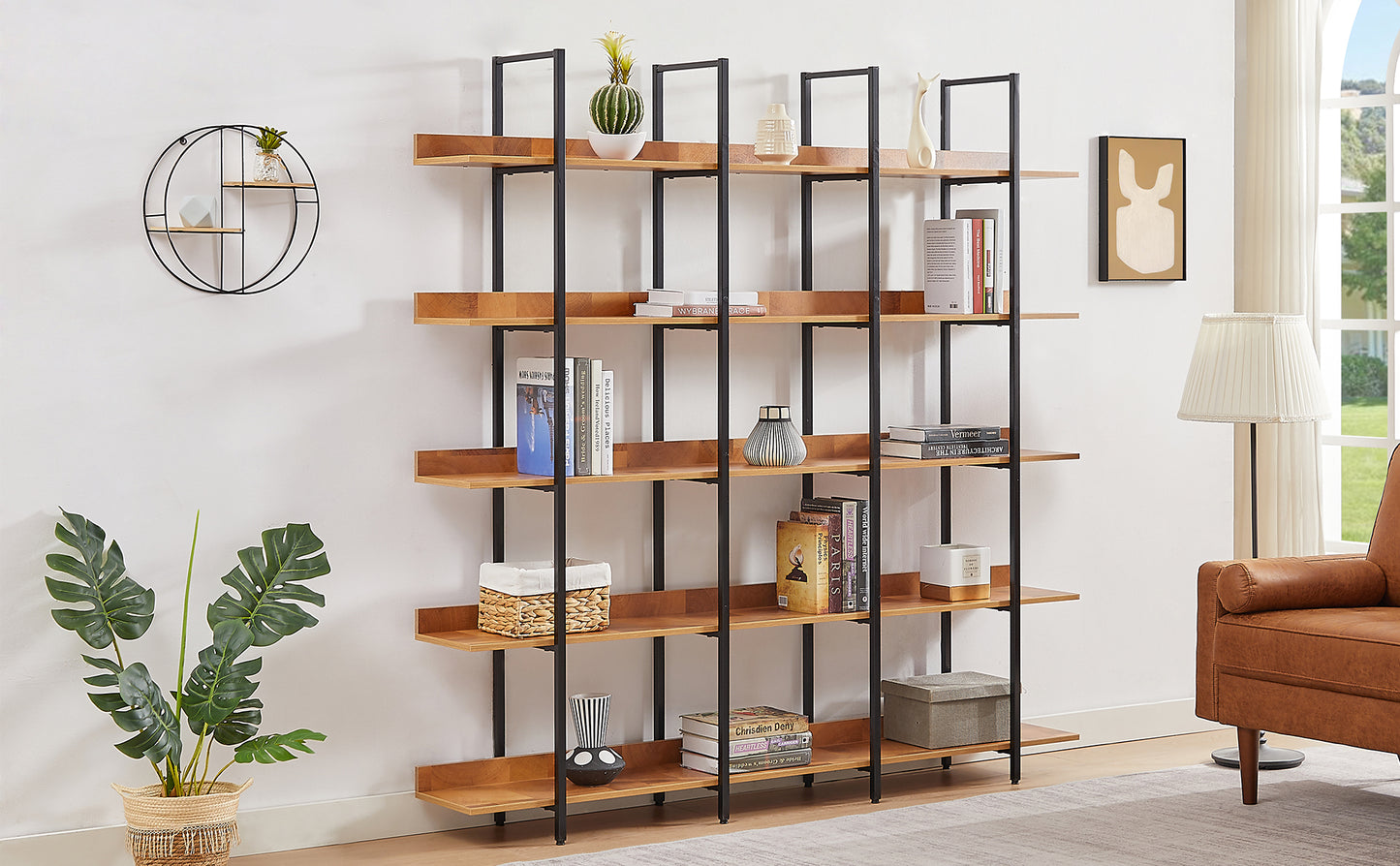 Ouvre 5-Tiered Bookcase, Oak