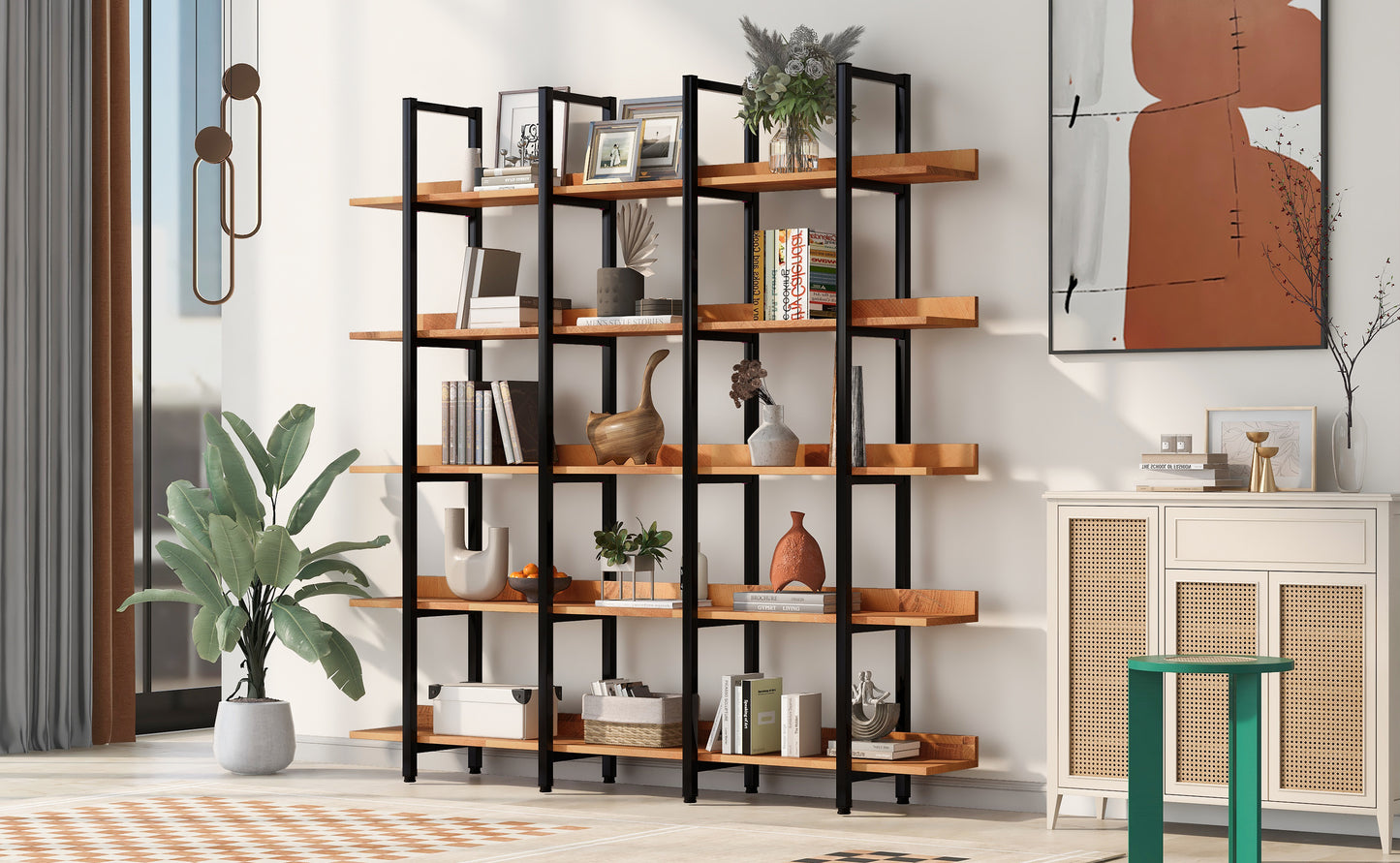 Ouvre 5-Tiered Bookcase, Oak