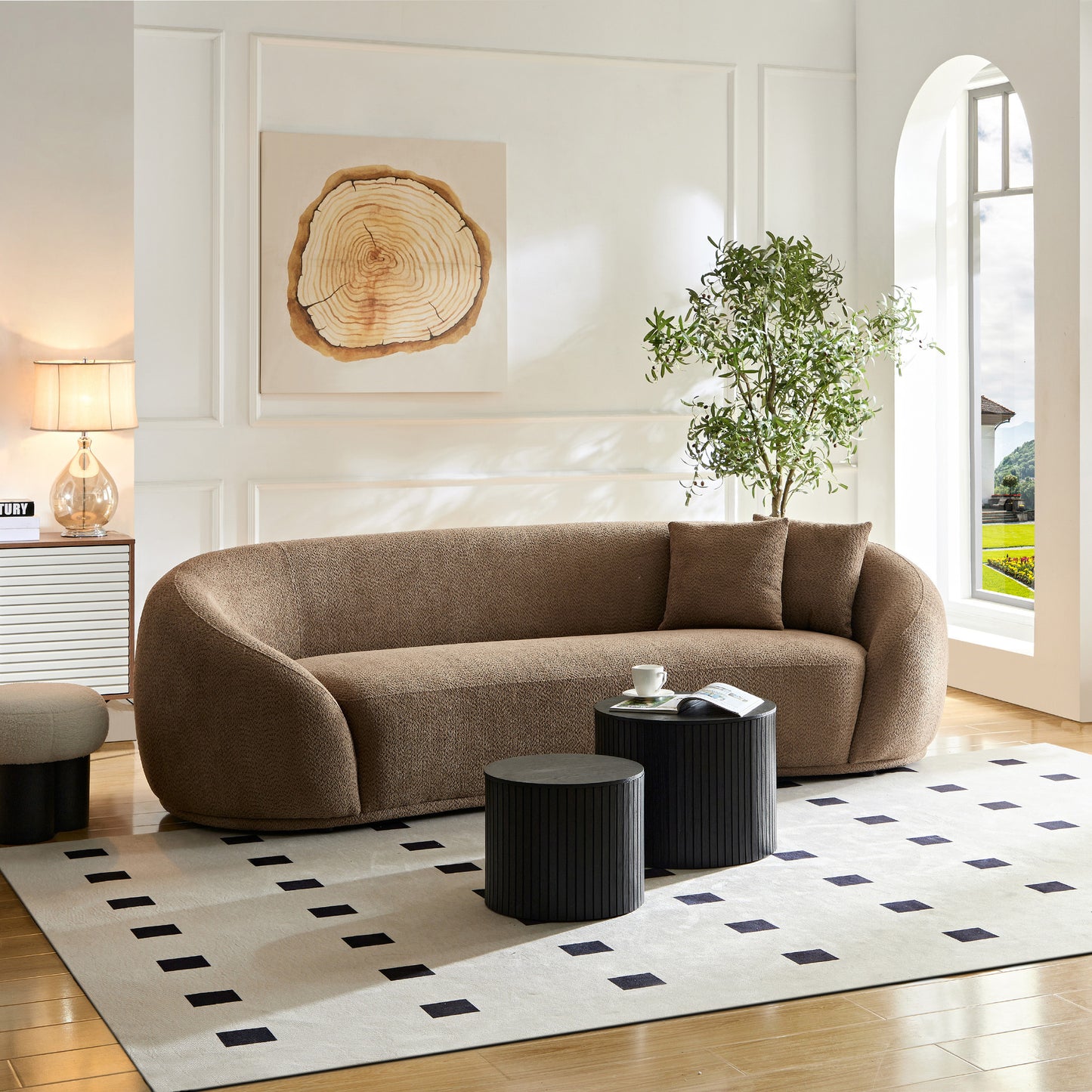 Half Moon Curved Sofa, Camel