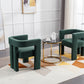 Alpine Set of 2 Barrel Accent Chairs, Emerald