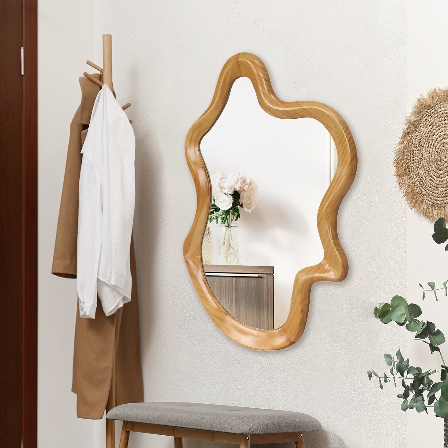 Solène Organic Wood Wall Mirror