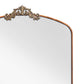 Ornate Arched Full-Length Mirror – 66” Antique Bronze Metal Frame