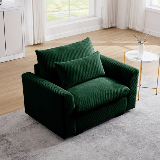 Berk Corduroy Arm Chair, Green