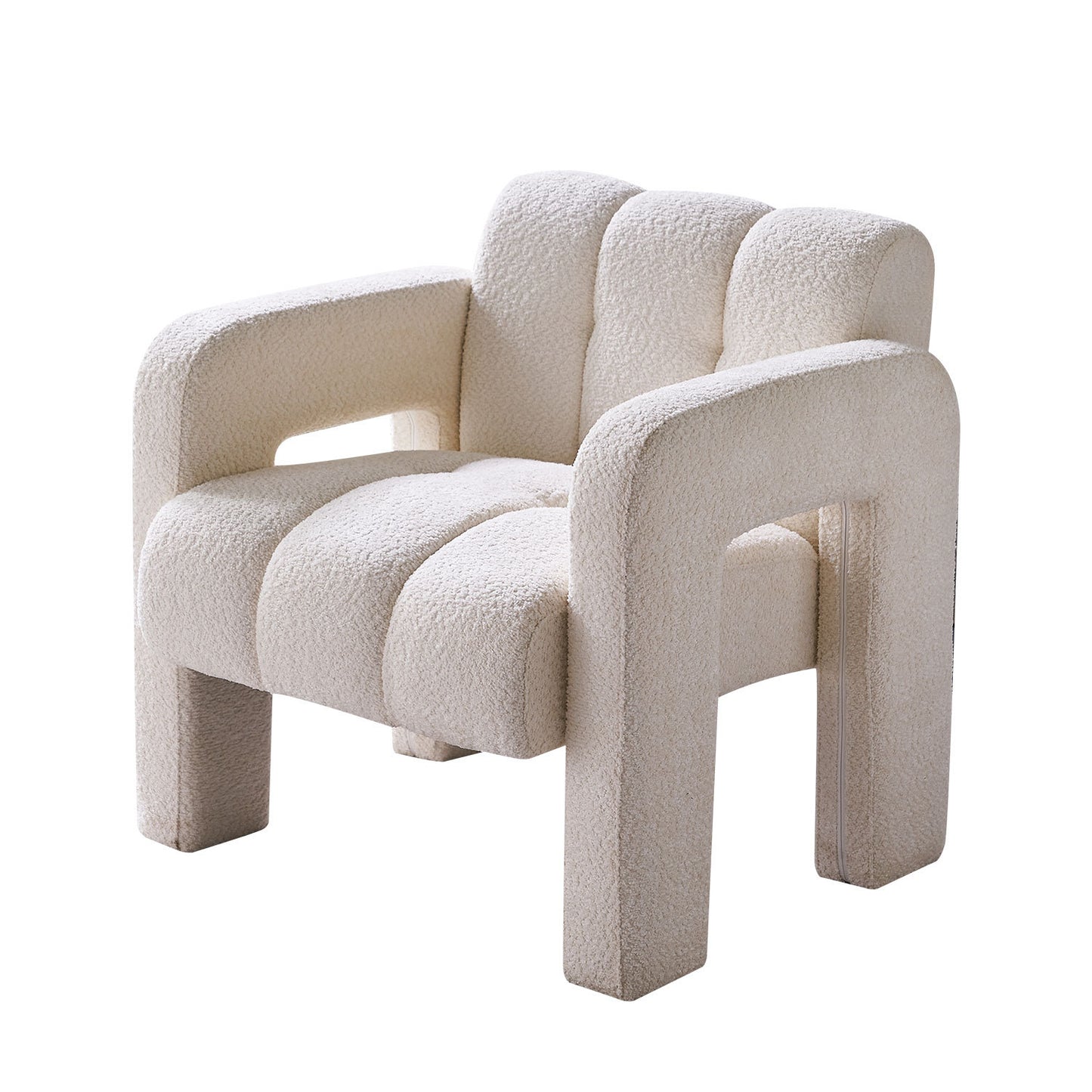 31.10" Wide Boucle Accent Chair, Beige