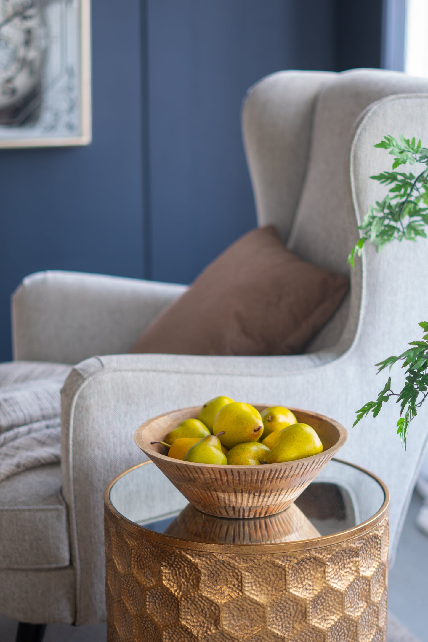 Solis Carved Mango Wood Decorative Bowl