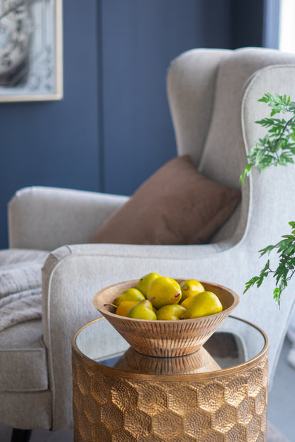 Solis Carved Mango Wood Decorative Bowl