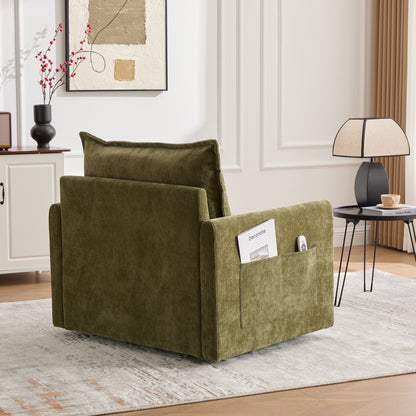 Asher Chenille Swivel Lounge Chair