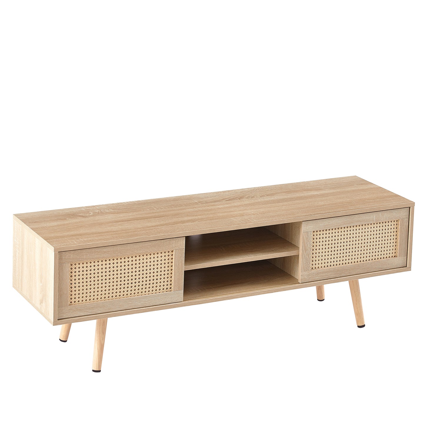 55.12" Rattan Storage TV Console