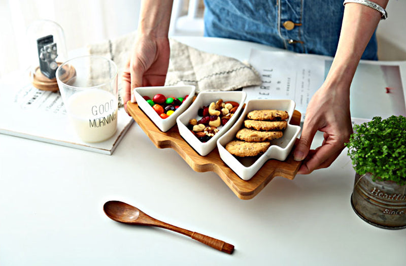 Christmas Tree Ceramic Snack Plate