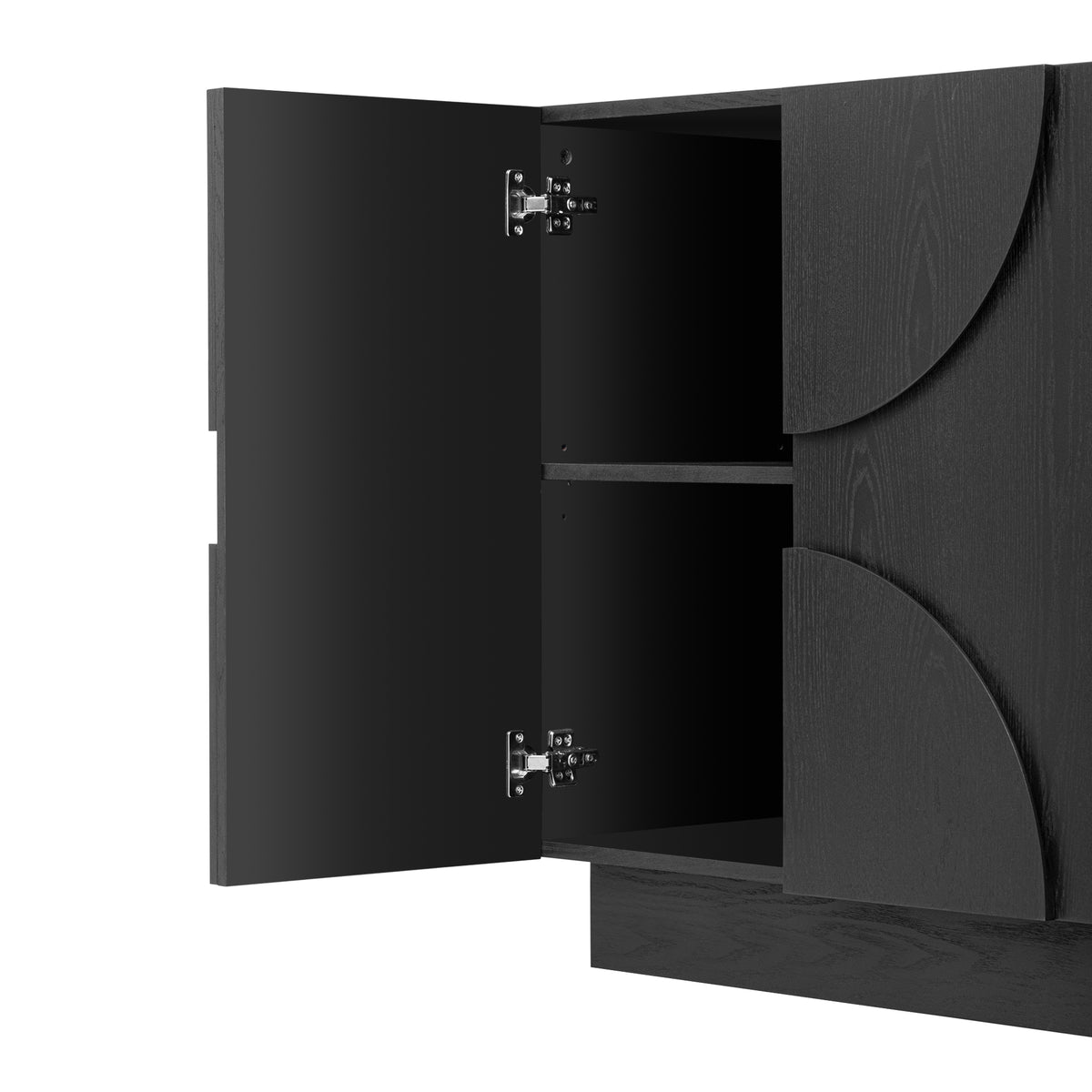 Renzo Sculpted Black Sideboard