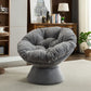 Oversized Papasan Swivel Accent Chair, Grey