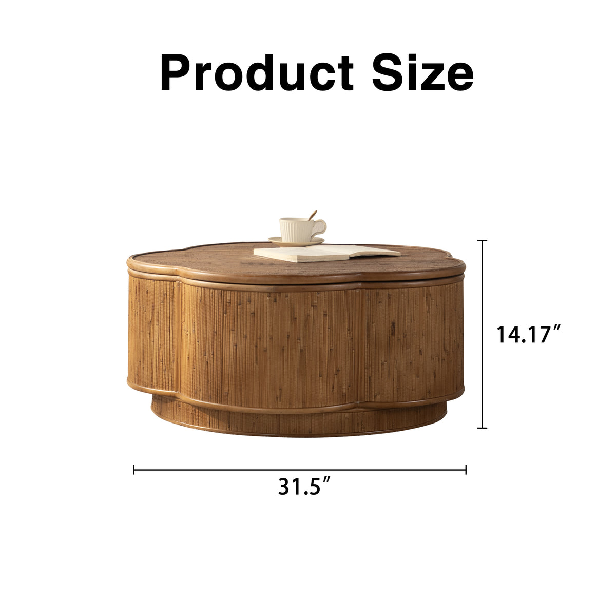 Flora Sculpted Wood Storage Coffee Table