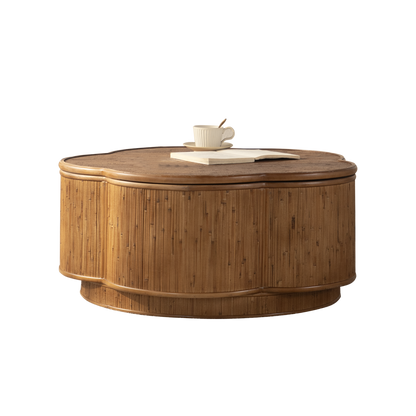 Flora Sculpted Wood Storage Coffee Table