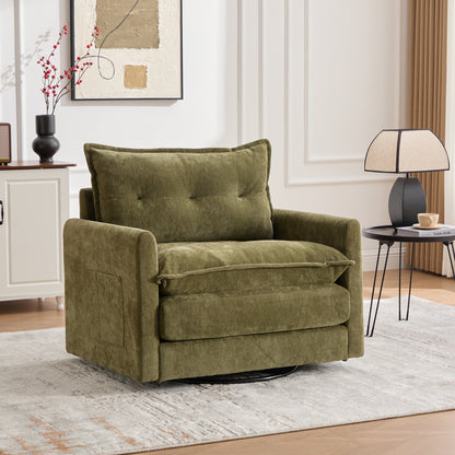 Asher Chenille Swivel Lounge Chair