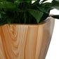 Light Faux Wood Self-Watering Square Planter Pots, Set of 2