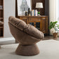 Oversized Papasan Swivel Accent Chair, Brown