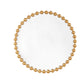 Gold Beaded Round Wall Mirror – 36” Decorative Accent Mirror