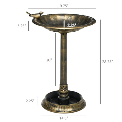 Elowen Antique Bronze Bird Bath Pedestal