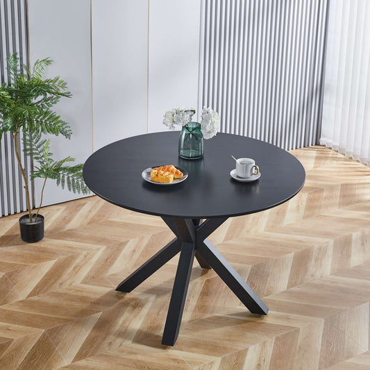 Pedestal Black Round Dining Table