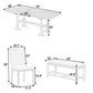 TopMax Extendable Dining Table, 6 Piece Set