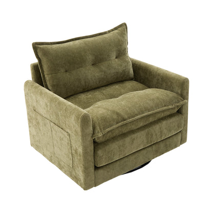 Asher Chenille Swivel Lounge Chair
