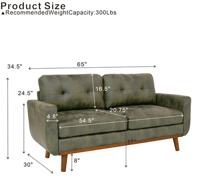 Hayes Tufted Olive Green Sofa