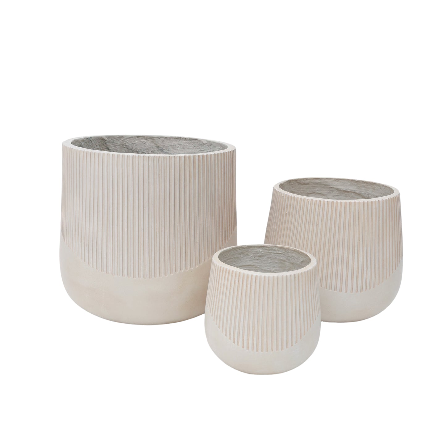 Solenne Ribbed Planter Set of 3