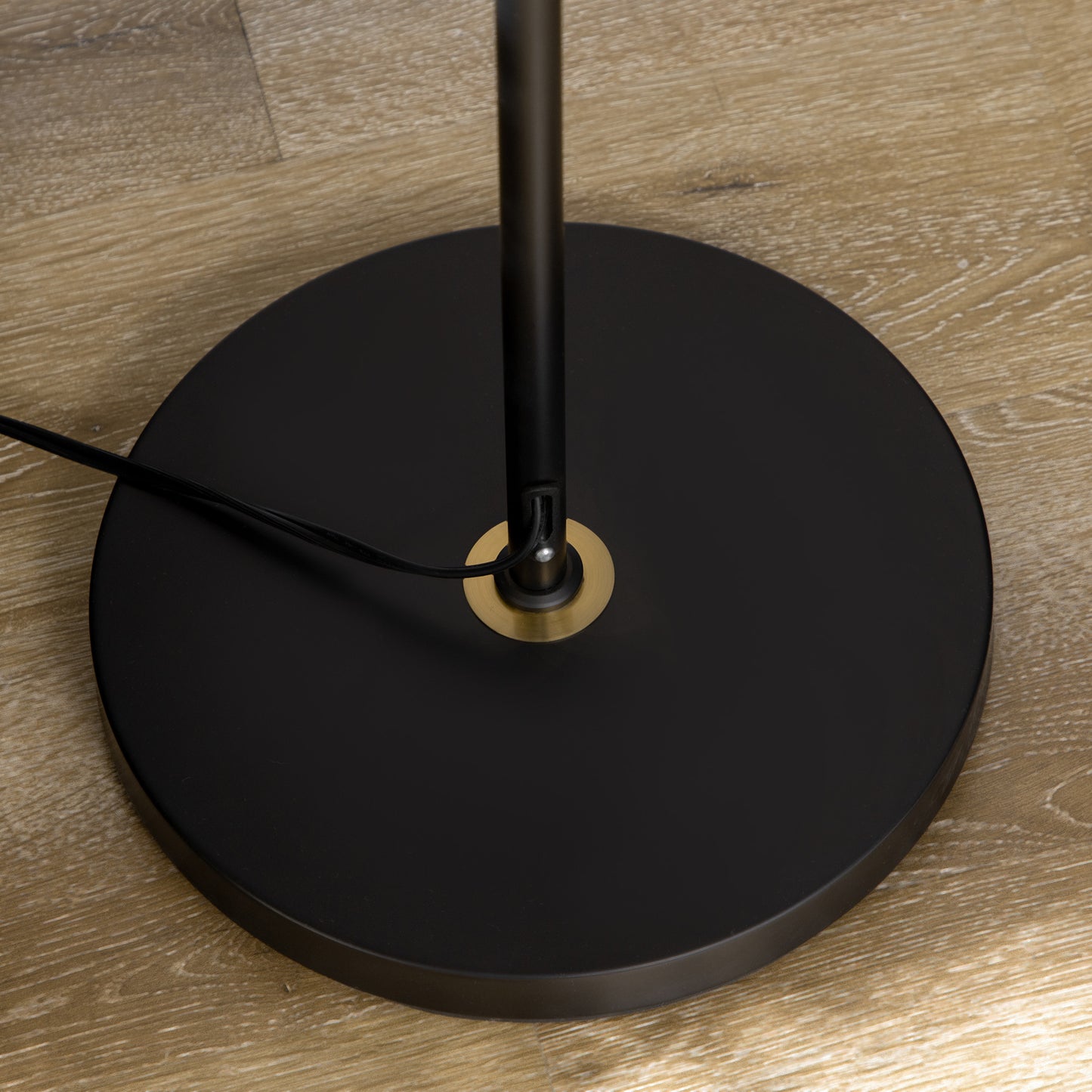 Alden Adjustable Black and Gold Floor Lamp with Metal Shade