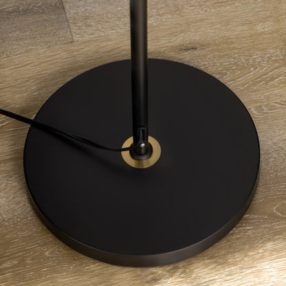 Alden Adjustable Black and Gold Floor Lamp with Metal Shade