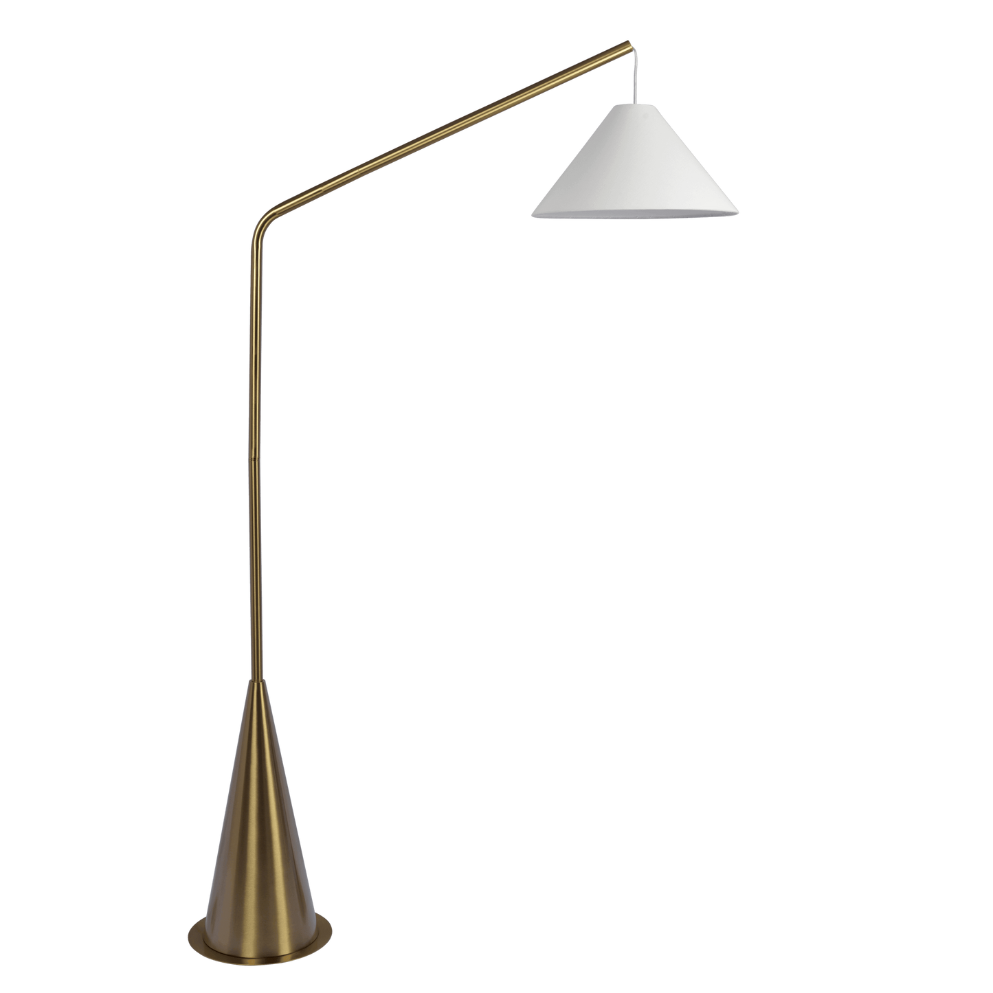 Lisbon Antique Brass Floor Lamp with Coned Base