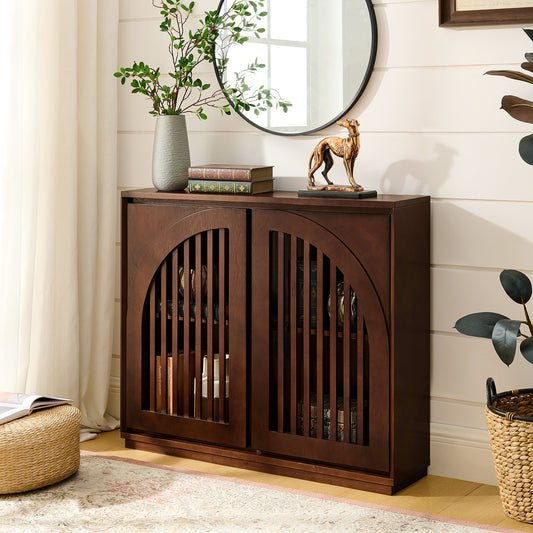 Orson Arched Dark Walnut Cabinet