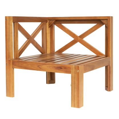 Aldara Acacia Wood Outdoor Sectional, 5 Piece Set