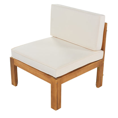 Aldara Acacia Wood Outdoor Sectional, 5 Piece Set