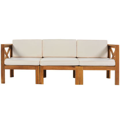 Aldara Acacia Wood Outdoor Sectional, 5 Piece Set