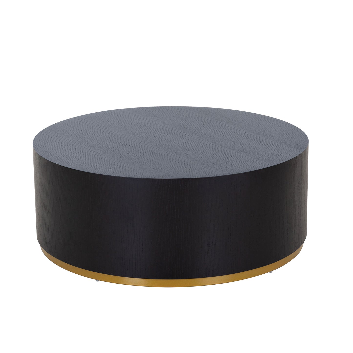 Round Black Coffee Drum Table