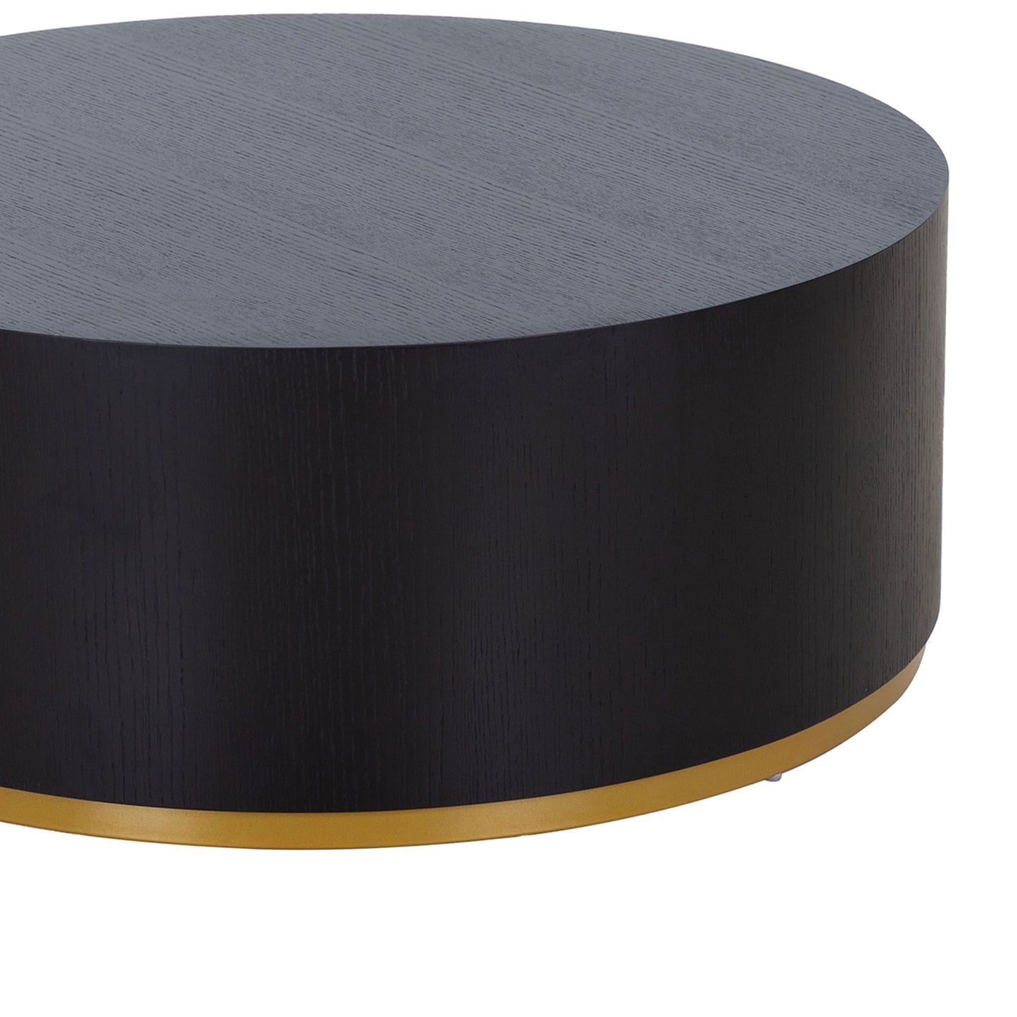 Round Black Coffee Drum Table