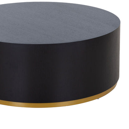 Round Black Coffee Drum Table