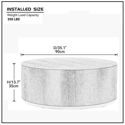 Round Black Coffee Drum Table