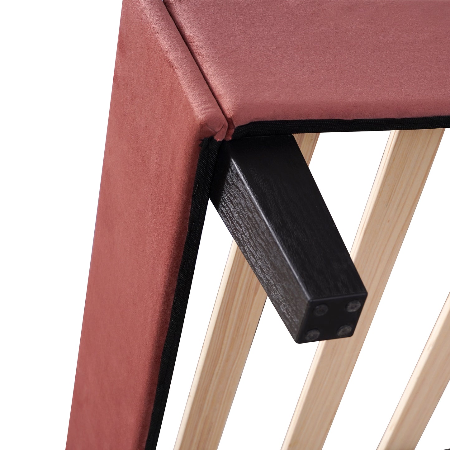 Petal Velvet Platform Full Bed, Terracotta Red