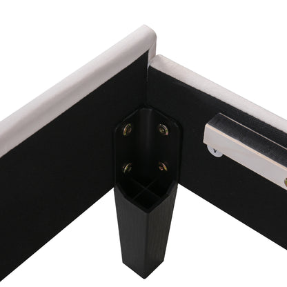 Petal Velvet Platform Queen Bed, Beige