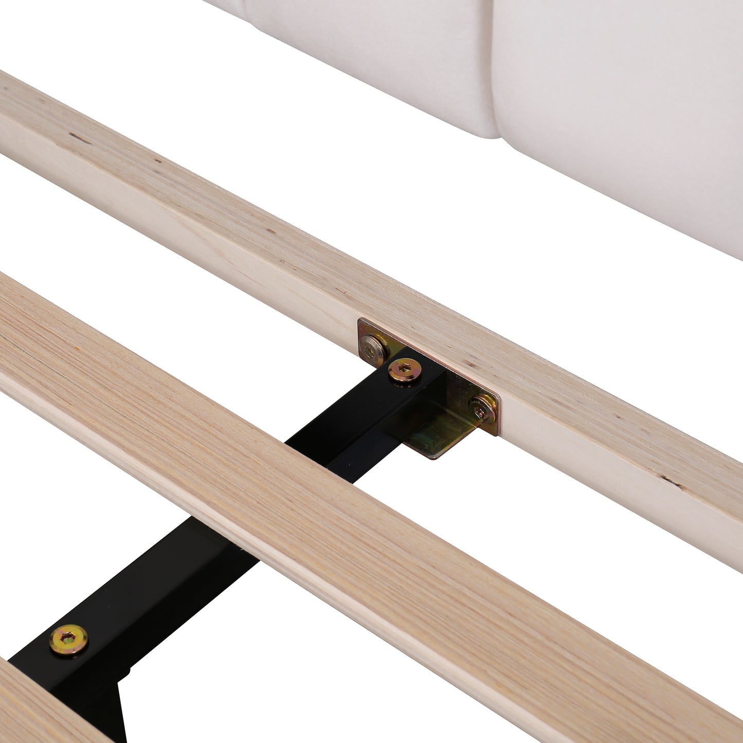 Petal Velvet Platform Queen Bed, Beige